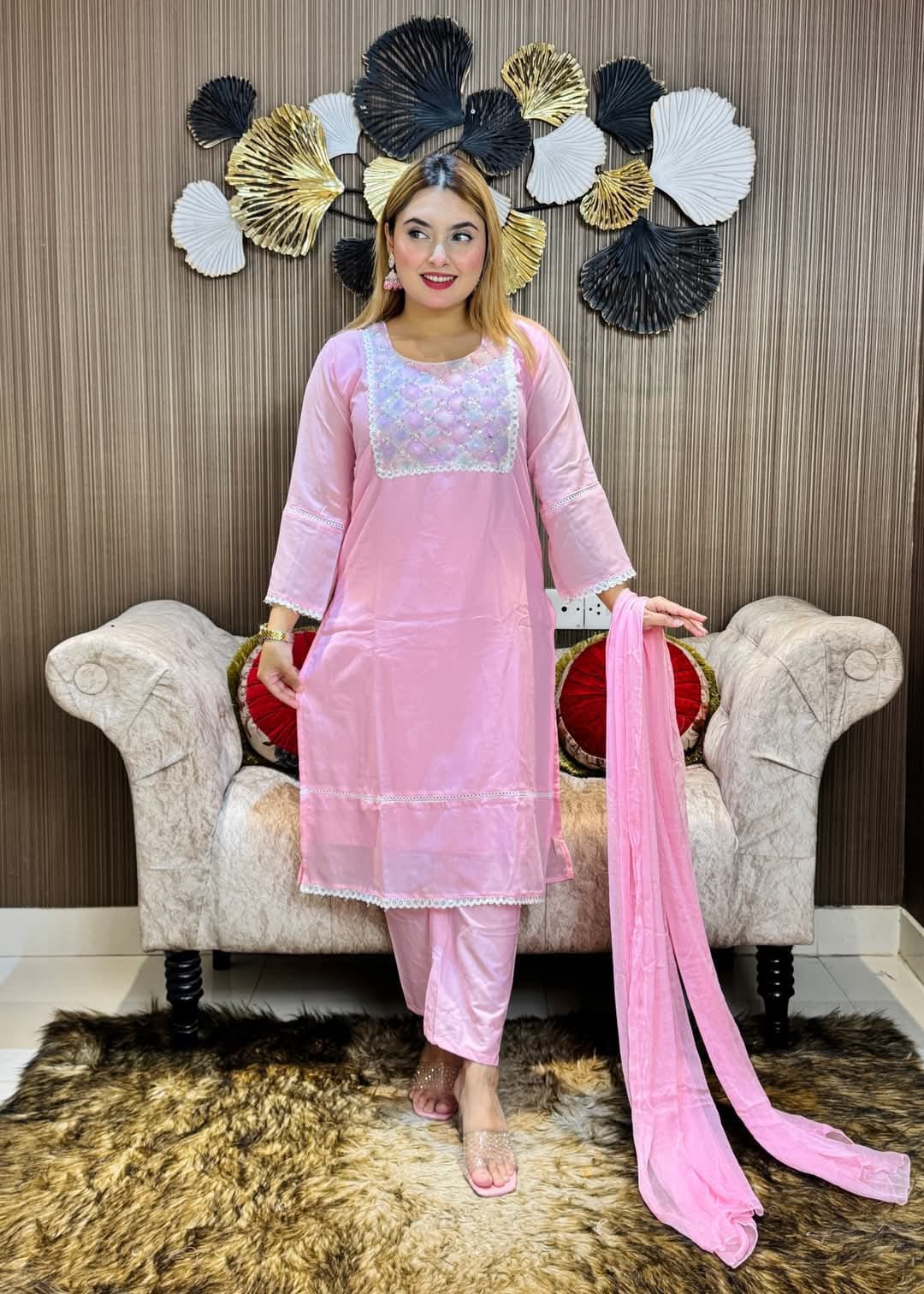 জর্জেট কারচুপি কাজ করা ফোর পিস ❤️