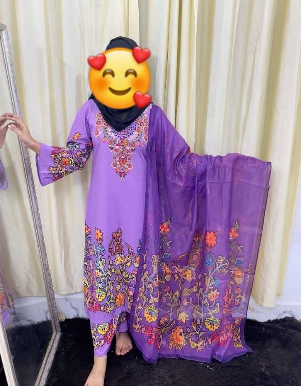 প্রিমিয়াম দুবাই সফট সিল্ক থ্রি-পিস 🌸